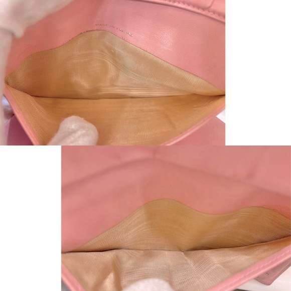 ✨Authentic Vintage CHANEL CC Logo Timeless Pink Caviar Leather Wallet On Chain - Picture 9 of 16